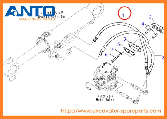 424-62-43960 4246243960 Hose KOMATSU Wheel Loader Spare Parts Fitting For WA430-6