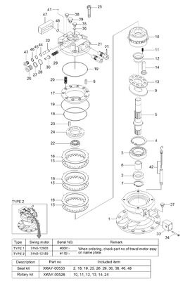XKAY-00531 XKAY00531 محرك تأرجح حفارة زنبركي لـ HYUNDAI R170W7 R170W7A