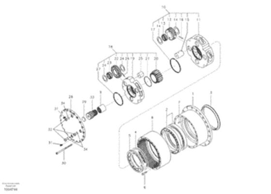 SA711730330 Excavator Final Drive Travel Sun Gear Shaft لشركة فولفو EC210